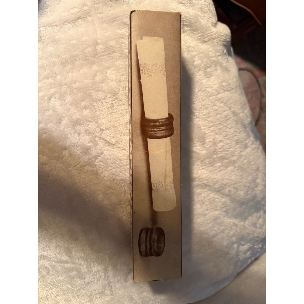 Vintage Scandia Wood Napkin Rings Set of 8 Brown Ribbed Mid Century MCM 50-0171